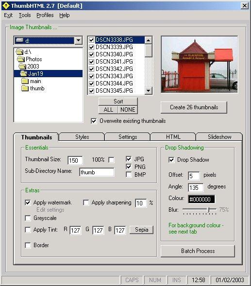 ThumbHTML Screenshot